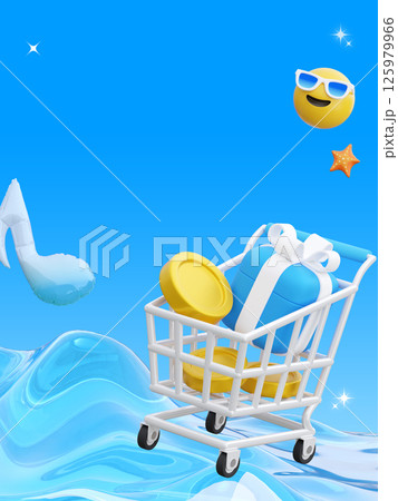 Blue background summer event template image 125979966