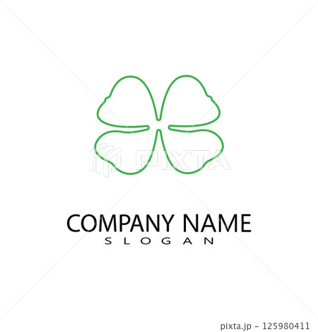 vector design of green clover leaf logo,luck icon flat design illustration-vector vector design of green clover leaf logo,luck icon flat design illustration-vector 125980411