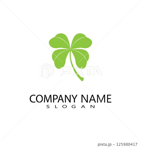 vector design of green clover leaf logo,luck icon flat design illustration-vector vector design of green clover leaf logo,luck icon flat design illustration-vector 125980417