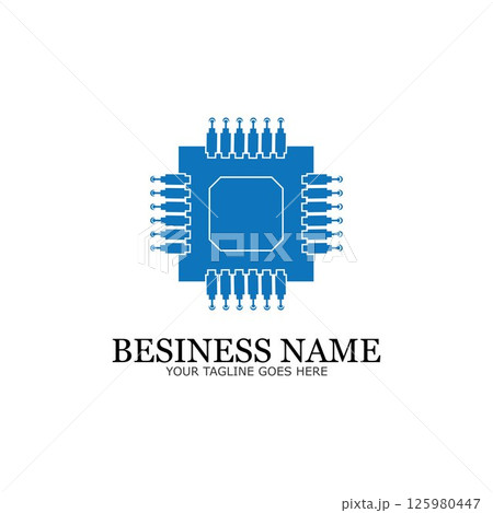 CPU processor line vector icon for websites and mobile flat design ,mini cpu icon flat style,mobile cpu vector,phone cpu illustration,basic cpu icon-vector 125980447