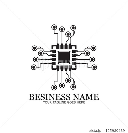 CPU processor line vector icon for websites and mobile flat design ,mini cpu icon flat style,mobile cpu vector,phone cpu illustration,basic cpu icon-vector 125980489