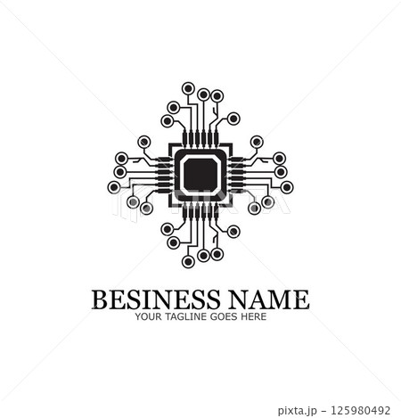 CPU processor line vector icon for websites and mobile flat design ,mini cpu icon flat style,mobile cpu vector,phone cpu illustration,basic cpu icon-vector 125980492