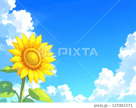ひまわりと青空 125981571