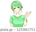 笑顔で案内する女性 125981751