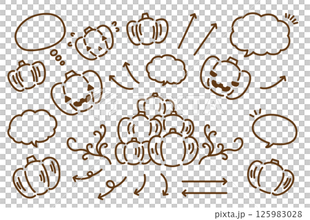 Hand-drawn cute Halloween pumpkin illustration Hand-drawn cute Halloween pumpkin illustration 125983028
