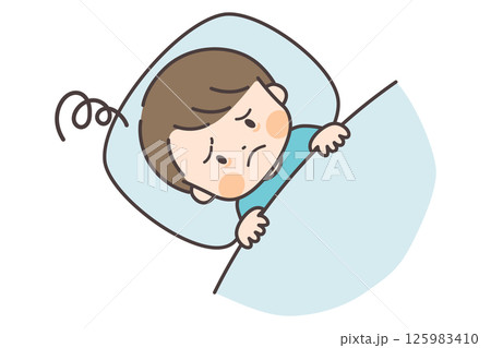 眠れなくて困る子供のイラスト 眠れなくて困る子供のイラスト 125983410
