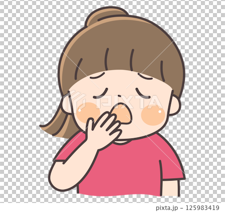 あくびをする子供のイラスト 125983419