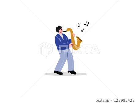 サックスを演奏する男性 サックスを演奏する男性 125983425
