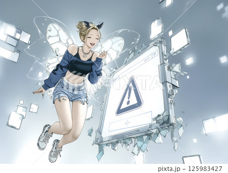 テクノフェアリー　エラーの妖精のイラスト素材 125983427