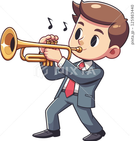 トランペット奏者のイラスト 125983440
