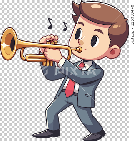 トランペット奏者のイラスト 125983440