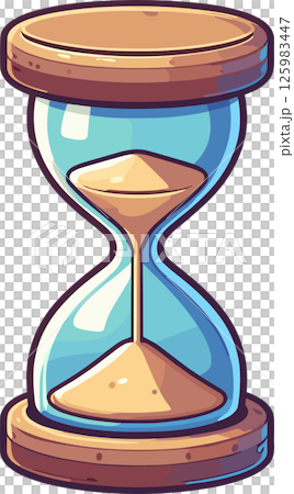 シンプルな砂時計のイラスト 125983447