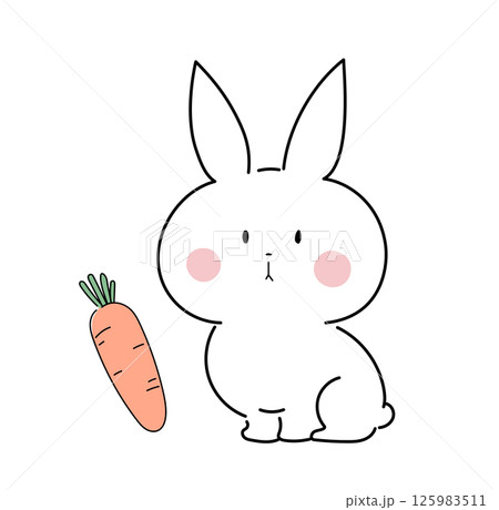 人参とうさぎのセット 125983511