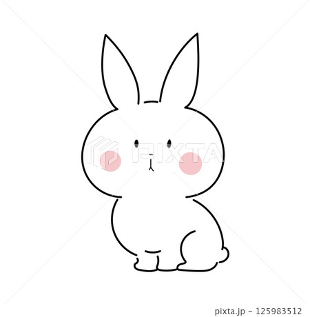 シンプルな白いうさぎ 125983512