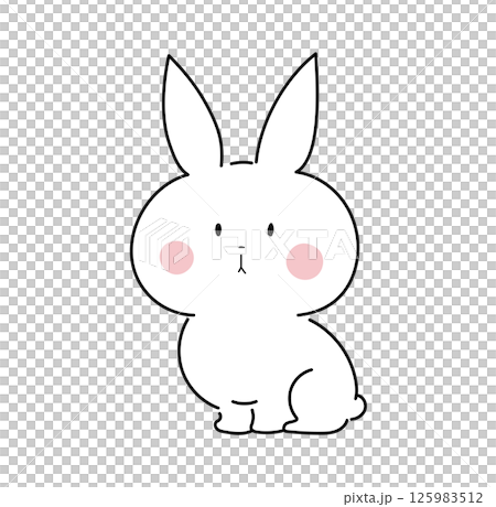 シンプルな白いうさぎ 125983512