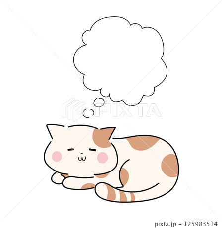 吹き出しとねこセット 125983514