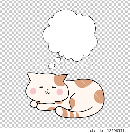 吹き出しとねこセット 125983514