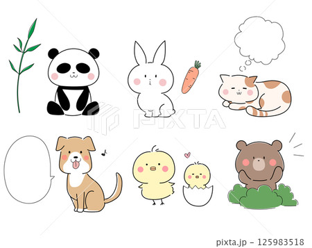 いろんな動物セット 125983518