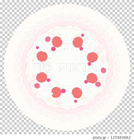 デコレーションケーキを上から見たイラスト 125983662