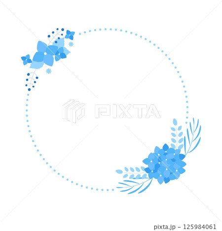 Hydrangea Blue Round Frame – あじさい 青 丸 フレーム Hydrangea Blue Round Frame – あじさい 青 丸 フレーム 125984061