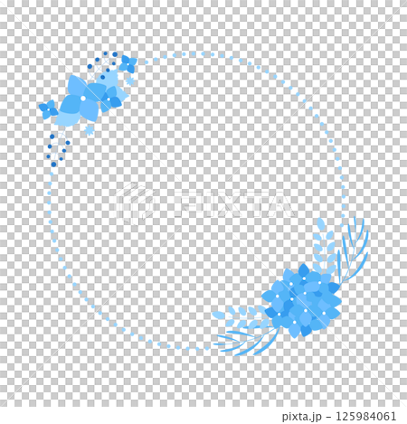 Hydrangea Blue Round Frame – あじさい 青 丸 フレーム Hydrangea Blue Round Frame – あじさい 青 丸 フレーム 125984061