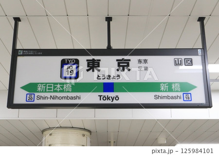 駅名標 東京駅 横須賀線、常磐快速 駅名標 東京駅 横須賀線、常磐快速 125984101