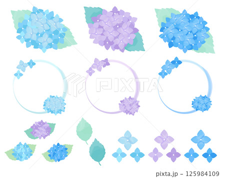 紫陽花 水彩風イラスト / Watercolor Hydrangea Illustration 紫陽花 水彩風イラスト / Watercolor Hydrangea Illustration 125984109