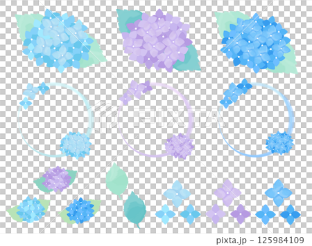 紫陽花 水彩風イラスト / Watercolor Hydrangea Illustration 紫陽花 水彩風イラスト / Watercolor Hydrangea Illustration 125984109