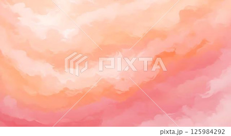 Abstract Peach and Pink Watercolor Background 125984292