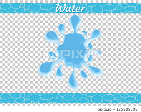 濺起藍色水花的插圖 125985305