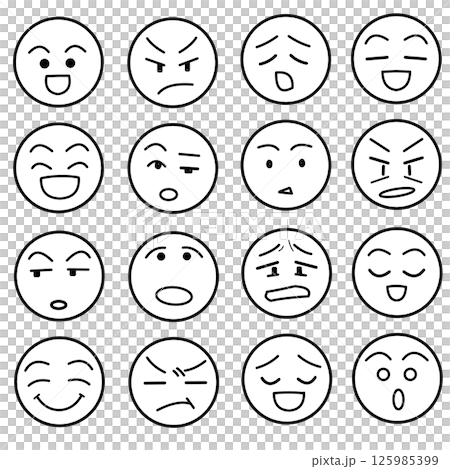 Simple facial expression icon set 125985399