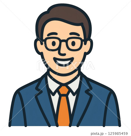 眼鏡をかけたビジネスマンのイラスト 125985459