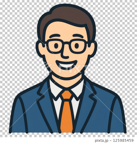 戴眼鏡的商人的插圖 125985459