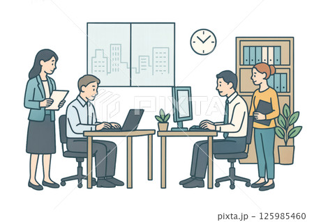 オフィスで働く会社員 125985460