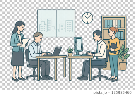 オフィスで働く会社員 125985460
