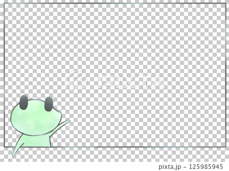 右を示すかえるのフレーム背景 125985945