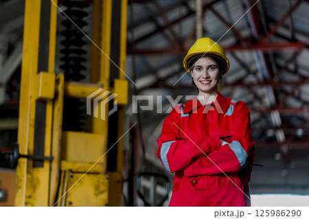 Engineer checking construction process railway and checking work on railroad station Engineer checking construction process railway and checking work on railroad station 125986290