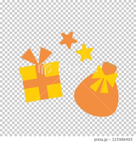 Yellow gift box 125986485