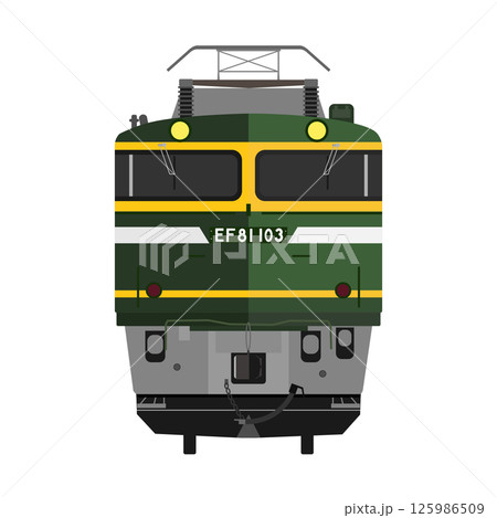 EF81形電気機関車 トワイライト専用塗装の正面のイラスト 125986509