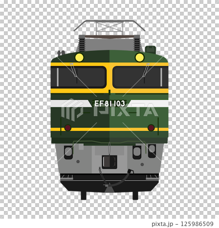 Illustration of the front of the EF81 electric locomotive with Twilight special livery 125986509