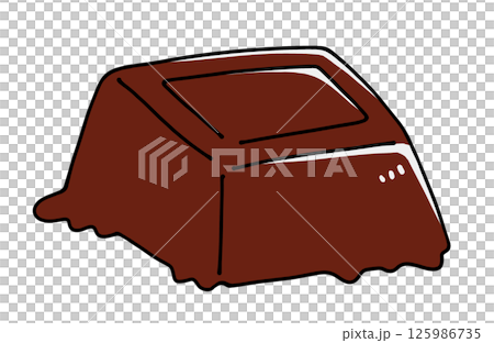 簡單、略微融化的巧克力,塗上 簡單、略微融化的巧克力,塗上 125986735