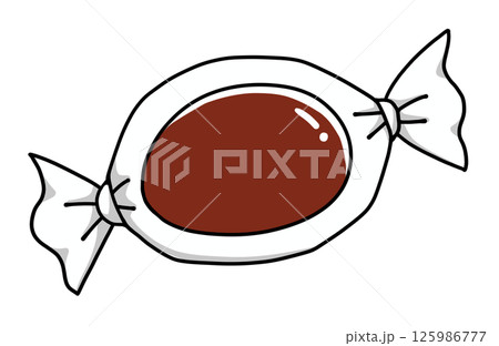 ゆるめシンプルなアーモンドチョコレート ベタ塗り ゆるめシンプルなアーモンドチョコレート ベタ塗り 125986777