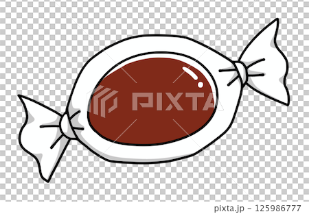 ゆるめシンプルなアーモンドチョコレート ベタ塗り ゆるめシンプルなアーモンドチョコレート ベタ塗り 125986777