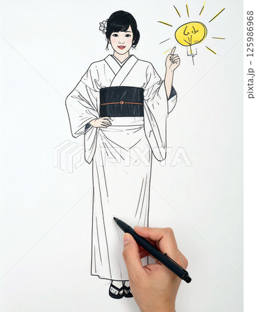 スケッチする人 125986968
