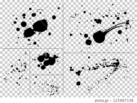 一組六種不同的墨水飛濺 125987136