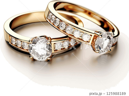 大粒のダイヤモンドが輝くウェディング・リング 大粒のダイヤモンドが輝くウェディング・リング 125988189
