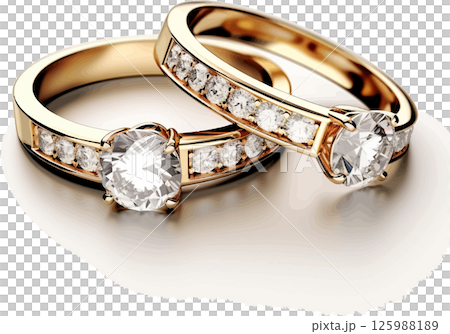 大粒のダイヤモンドが輝くウェディング・リング 大粒のダイヤモンドが輝くウェディング・リング 125988189