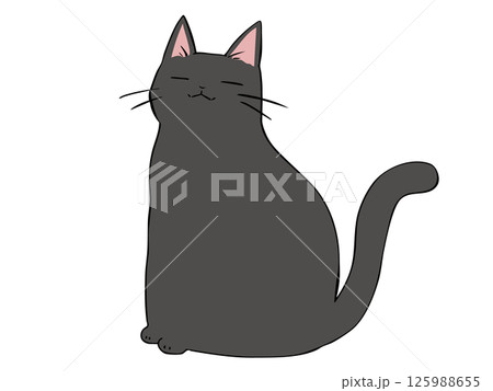 黒ねこ 座る 黒ねこ 座る 125988655