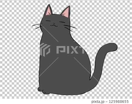 黒ねこ 座る 黒ねこ 座る 125988655