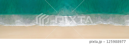 Top view aerial image from drone of an stunning beautiful sea landscape beach Top view aerial image from drone of an stunning beautiful sea landscape beach 125988977